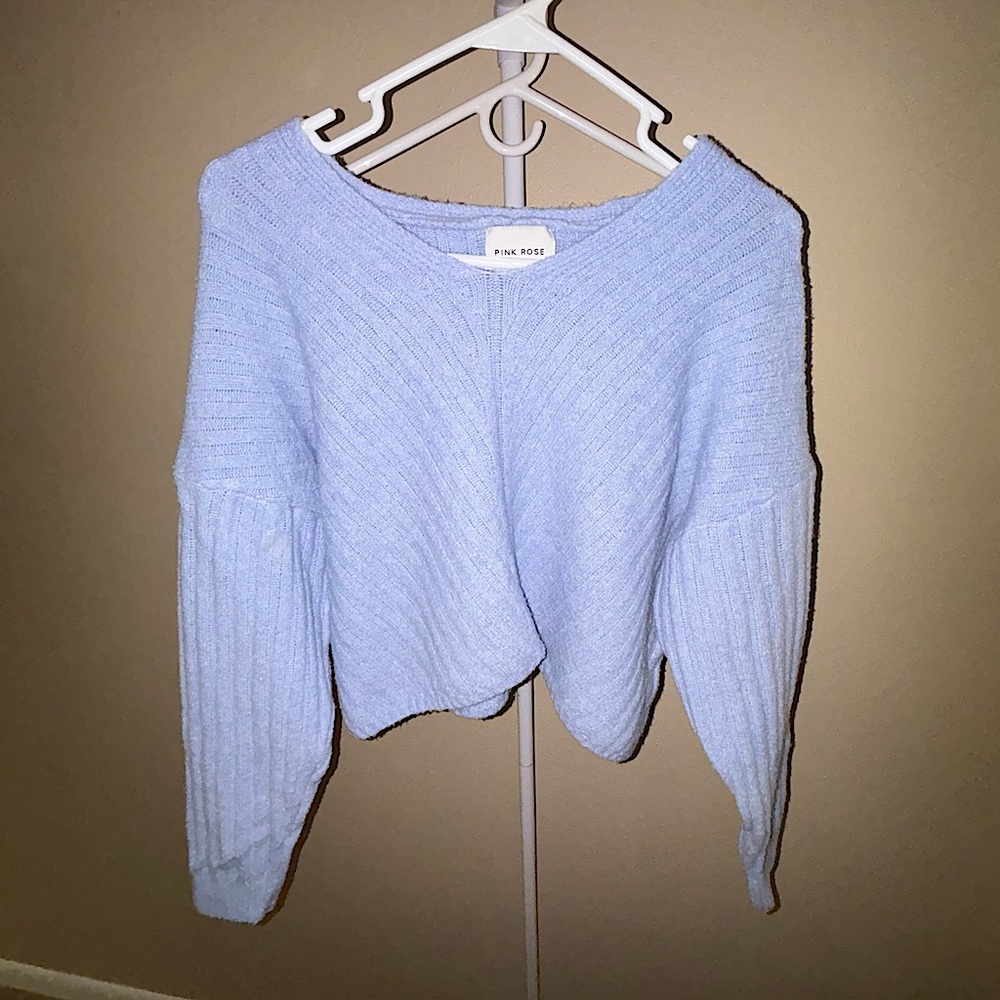 blue cropped sweater